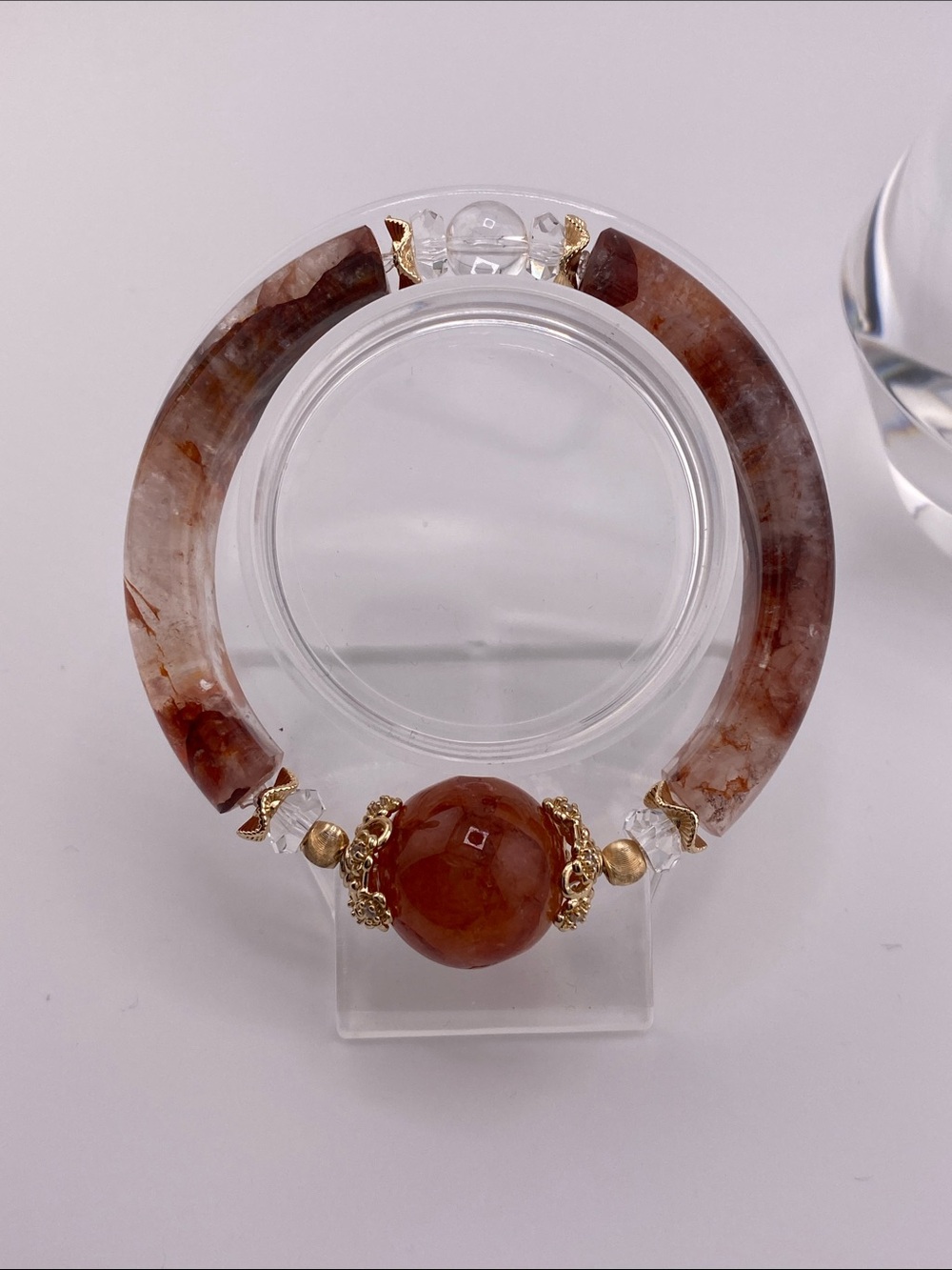 Fire Quartz Half Bangle Bracelet